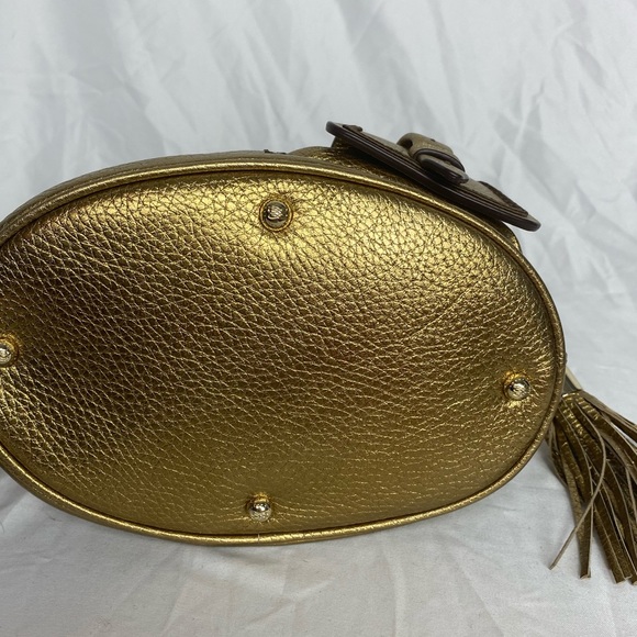 SOLD - Like New RARE Color Lancel Paris Leather Bucket Bag in  Gold - Picture 15 of 16